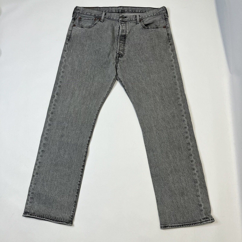 Levis 501 Jeans Dirienzo Gray Rigid Denim Men’s 36x30 Y2K Button Fly Orig. Fit